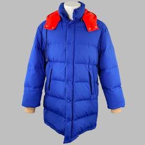 GUCCI 2018 Blue Red Polyamide Puffer Goose Down Hooded Coat
